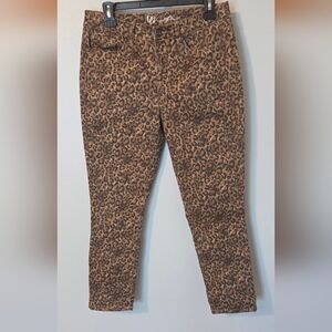 DG2 Diane Gilman Leopard Print Skinny Jeans – Petite 8 – Stretch Denim